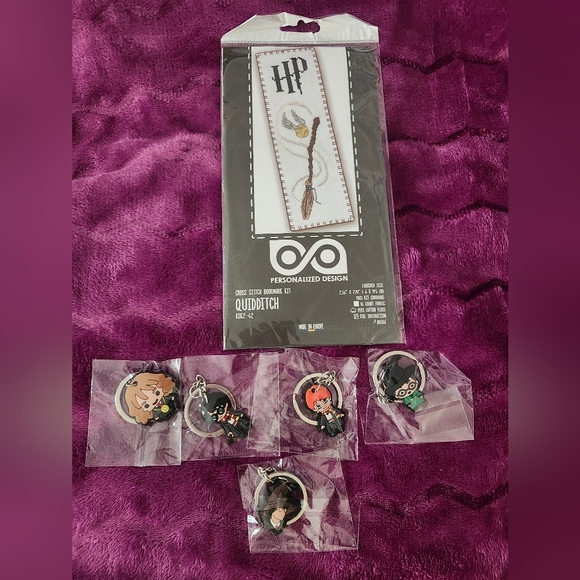 HP Other - Harry Potter Quidditch Cross Stitch & Keychains Lot